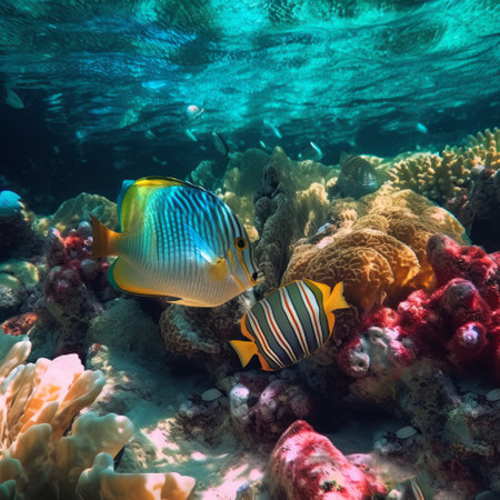 Tropical fish on the coral reef in the Red Sea.の素材