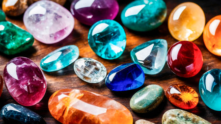 meditation setting featuring spiritual quartz crystals, believed to aid in mental and energy balanceの写真素材