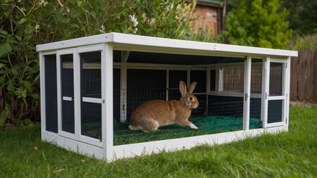 cute rabbit being affectionate, serving as a heartwarming example of how these animals can be more than just livestock but cherished family membersの写真素材
