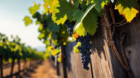 Luxury Grape Bunch on Vineの写真素材