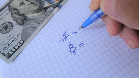 Financial information, dollar and bitcoin relationship