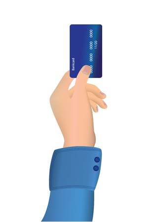Hand holding credit card.のイラスト素材