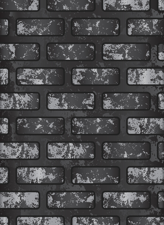 Dark old black brick wall . Eps 10 vector illustrationのイラスト素材