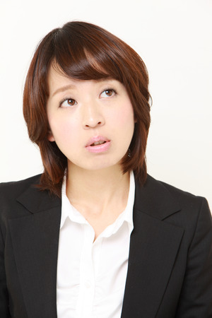 businesswoman worries about somethingの写真素材
