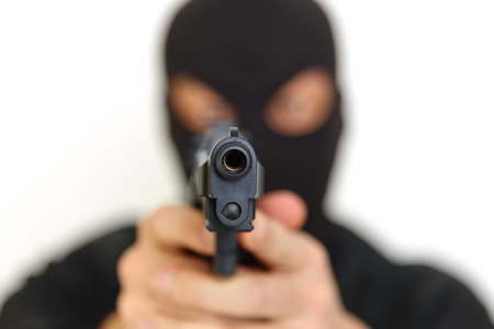 man with a handgunの写真素材