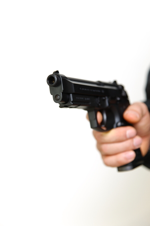 man with a handgunの写真素材