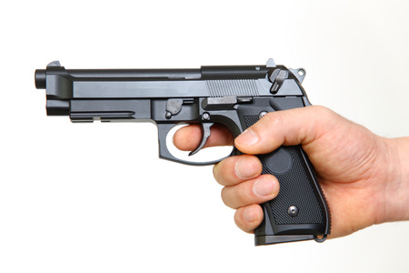 man with a handgunの写真素材