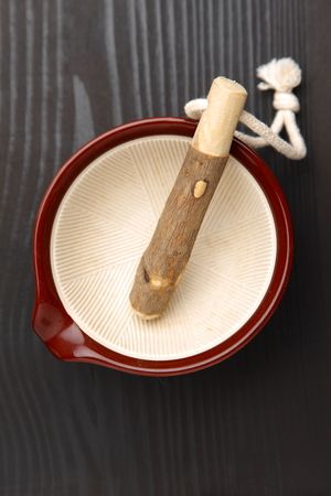 earthenware mortarの写真素材