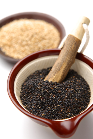 black sesame and white sesameの写真素材