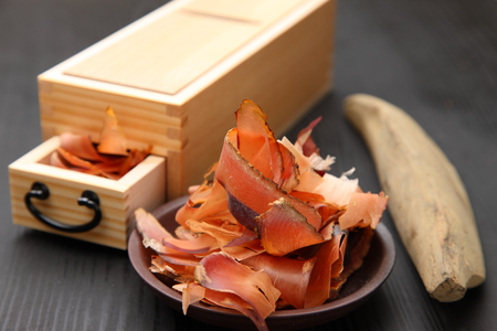 Dried Bonito for Japanese Soupstock with Dried Bonito slicerの写真素材