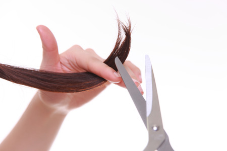 cutting hair?の写真素材