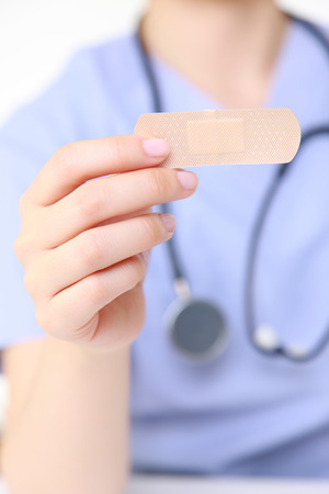 doctor with a plasterの写真素材