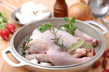 Whole Raw Chickenの写真素材