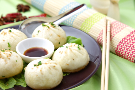 steamed meat dumplingの写真素材