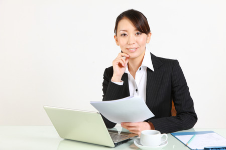 Japanese businesswoman smilesの写真素材