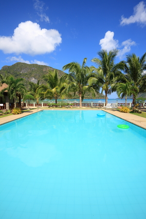 Swimming pool of the resort islandのeditorial素材