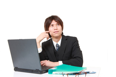 businessman dreaming at his futureの写真素材