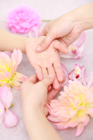 hand massageの写真素材