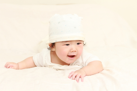 baby in a good moodの写真素材