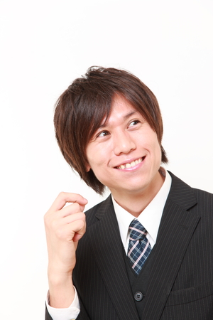 businessman dreaming at his futureの写真素材