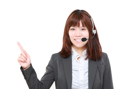 businesswoman of call center presentingの写真素材