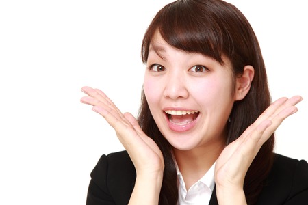 young Japanese businesswoman pleasedの写真素材