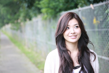 young woman smilesの写真素材