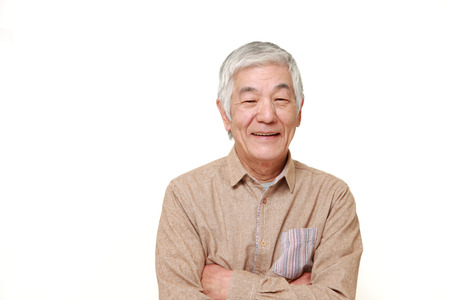 senior Japanese man smilesの写真素材