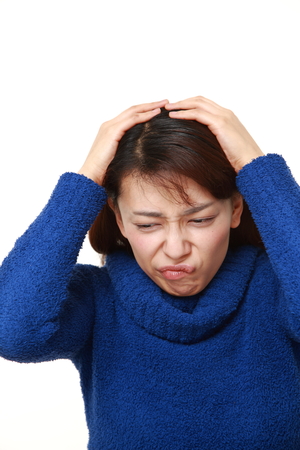 frustrated  womanの写真素材