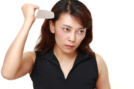killer woman with knifeの写真素材