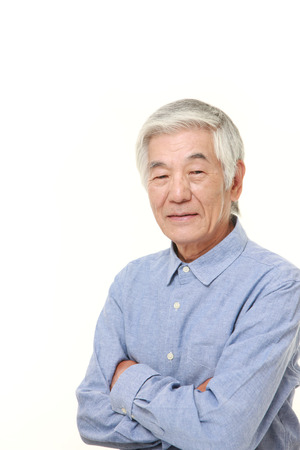 senior Japanese man smilesの写真素材