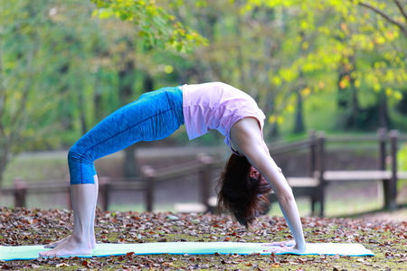 Japanese Woman Doing YOGA backbend