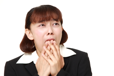 Asian businesswoman shockedの写真素材