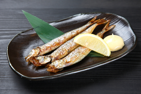 Japanese roasted shishamo fishの写真素材