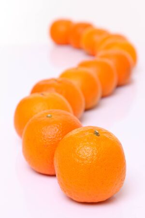citrus tankan curve against white backgroundの写真素材