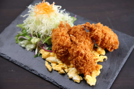deep fried crab claw on dark backgroundの写真素材
