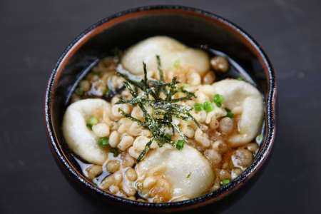 deep fried tofu with soupの写真素材