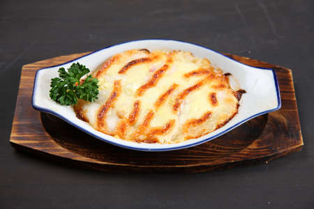 potato gratin with extra cheeseの写真素材