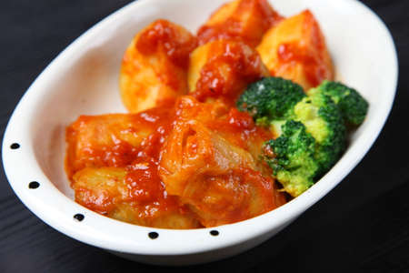 meat rolled in cabbage leavesの写真素材