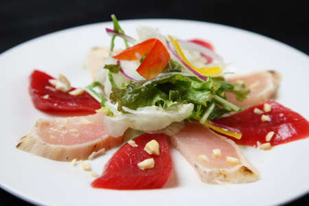 two kinds of tuna carpaccioの写真素材