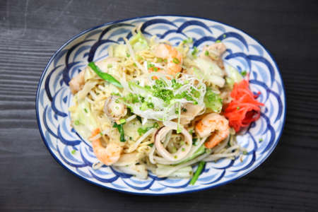 Japanese Sea Food Fried Noodleの写真素材