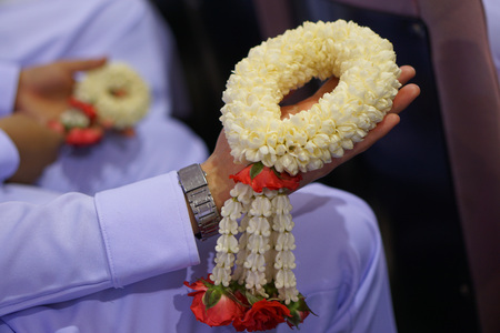 Thai Traditional flower garlandの写真素材