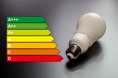 energy efficiency concept. a energy saving lampの写真素材