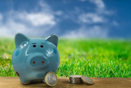 save money concept - a piggy bankの写真素材