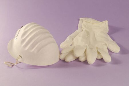 Medical mask and latex gloves.の写真素材
