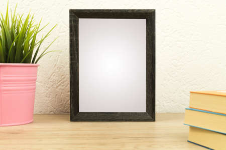 Home decor mock up with picture frame.