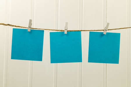 Three blank and empty pieces of paper.の写真素材