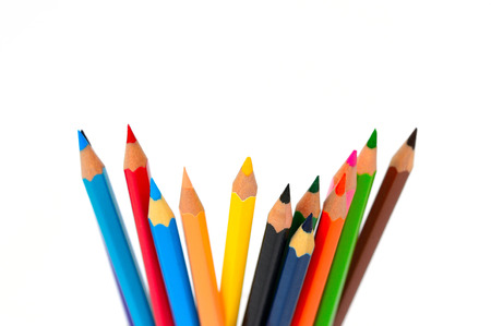 Color pencils isolated on white backgroundの写真素材