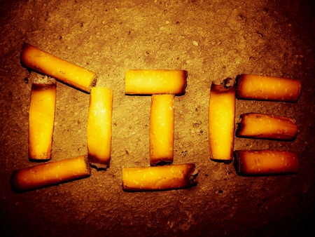 Fag ends concept die backgroundの素材