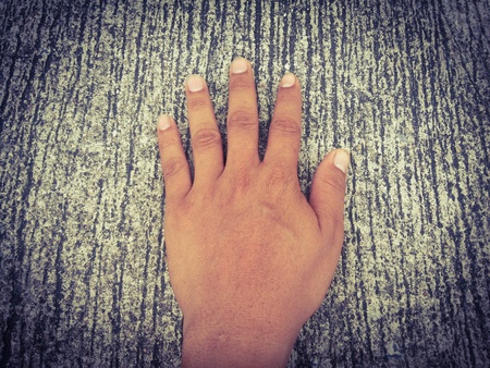 Hand on concrete backgroundの素材
